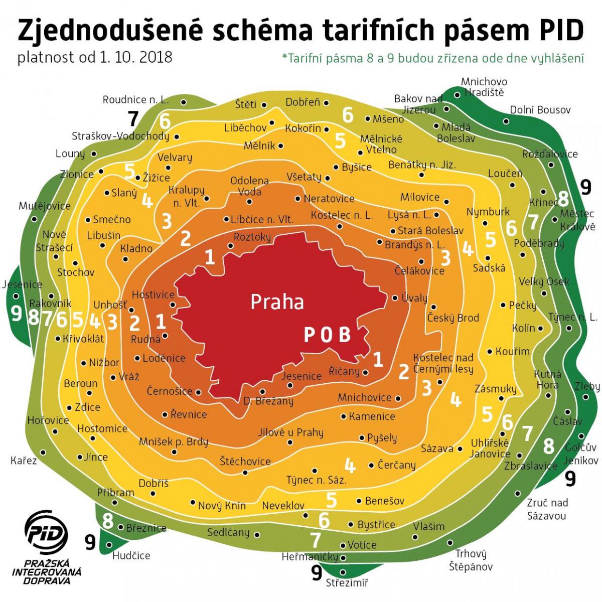 карта зон Праги